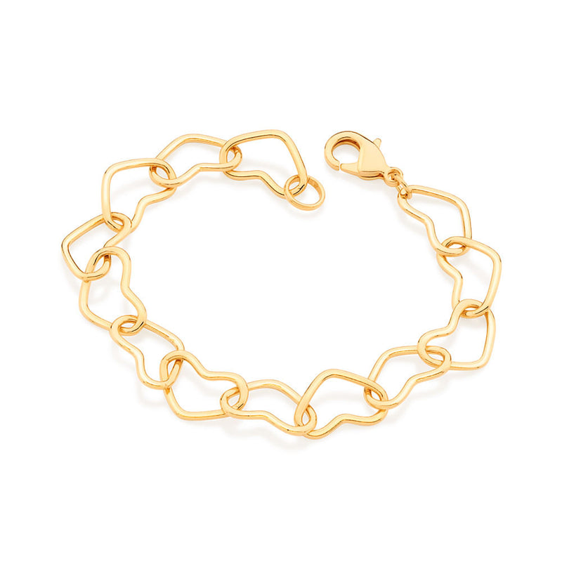 PULSEIRA CORAÇÕES BANHADA A OURO 18K Cód. 551729 Coleção Heranças por Ana Hickmann